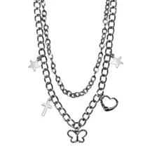 2 Row Multi-Charm Wallet Chain at Spencer's