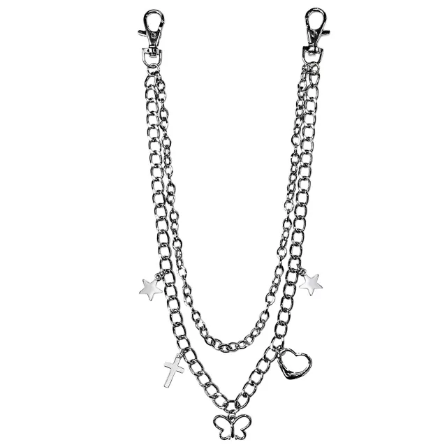 2 Row Multi-Charm Wallet Chain at Spencer's