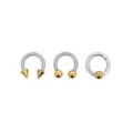 Multi-Pack Mixed Metal Ball and Spiked Horseshoe and Captive Rings 3 Pack - 16 Gauge at Spencer's