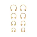 Multi-Pack Gold-Tone Variety Horseshoe Rings 4 Pair - 18 Gauge at Spencer's