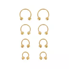 Multi-Pack Gold-Tone Variety Horseshoe Rings 4 Pair - 18 Gauge at Spencer's
