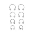 Multi-Pack Silver-Tone Variety Horseshoe Rings 4 Pair - 18 Gauge at Spencer's