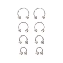Multi-Pack Silver-Tone Variety Horseshoe Rings 4 Pair - 18 Gauge at Spencer's
