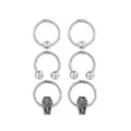 Multi-Pack Coffin Captive and Horseshoe Rings 3 Pair - 16 Gauge at Spencer's