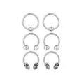 Multi-Pack Heart Captive and Horseshoe Rings 3 Pair - 16 Gauge at Spencer's