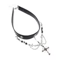 Black Gothic Cross Skull Chain Choker Necklace at Spencer's