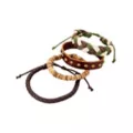 Multi-Pack Earthy Beaded and Braided Leather Cord Bracelets - 4 Pack at Spencer's