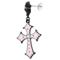 Black and Pink Skull Cross Dangle Earrings at Spencer's