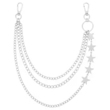 Starry Silver-Tone 3-Row Wallet Chain at Spencer's
