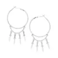 Dagger Dangle Chain Silver-Tone Hoop Earrings at Spencer's
