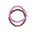 Multi-Pack Pink Agate and Wood Beaded Bracelets - 2 Pack at Spencer's