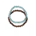 Multi-Pack Green Fluorite and Wood Beaded Bracelets - 2 Pack at Spencer's