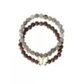 Multi-Pack Labradorite and Wood Beaded Bracelets - 2 Pack at Spencer's