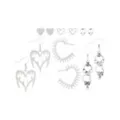 Multi-Pack Silver-Tone Pave Heart Earrings - 6 Pack at Spencer's