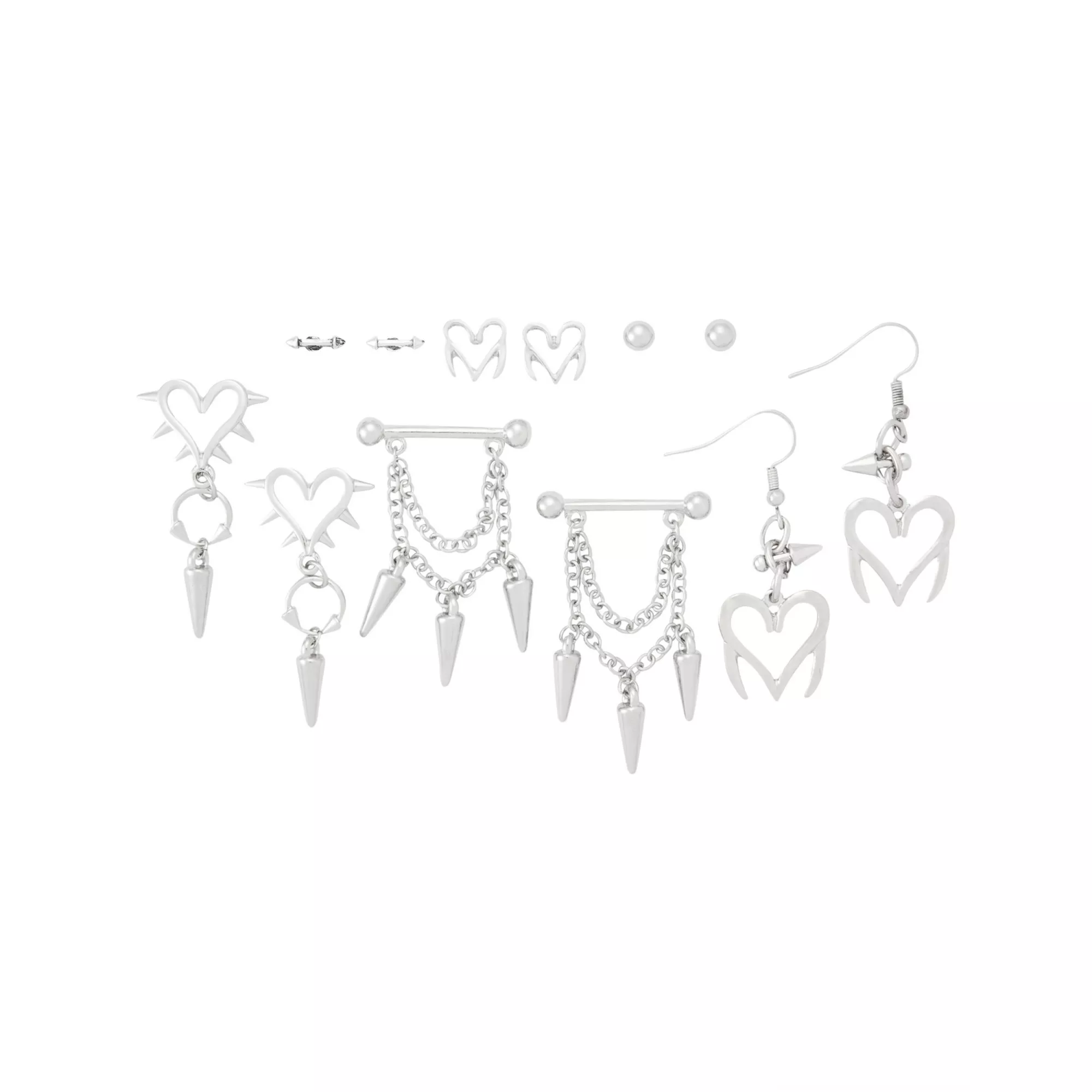 Multi-Pack Spiked Loved Mixed Earrings - 6 Pair