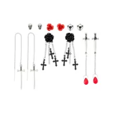 Multi-Pack Kiss of Death Mixed Earrings - 6 Pair at Spencer's