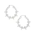 Barbell Charm Chain Hoop Earrings at Spencer's
