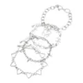 Multi-Pack Heart Spike Barb Chain Bracelets - 4 Pack at Spencer's
