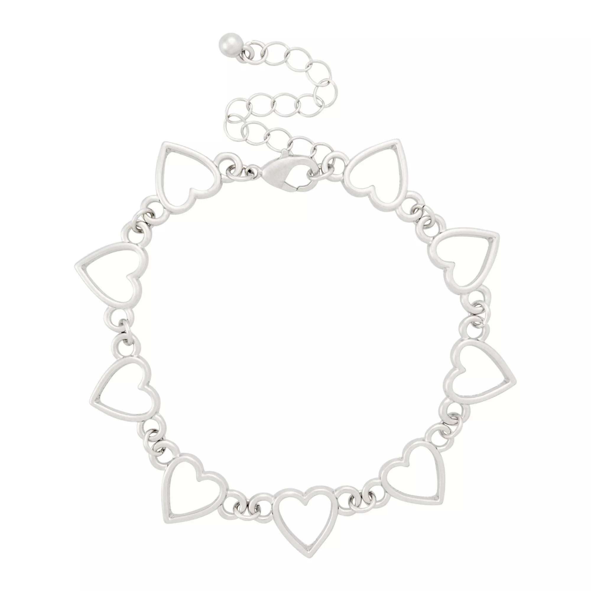 Multi-Pack Heart Spike Barb Chain Bracelets - 4 Pack
