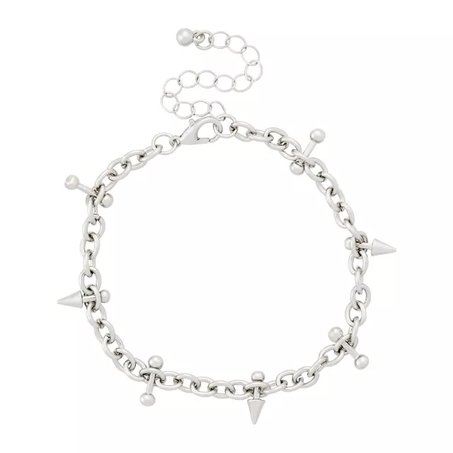 Multi-Pack Heart Spike Barb Chain Bracelets - 4 Pack at Spencer's