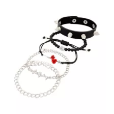Multi-Pack Rose Sword and Spike Bracelets - 5 Pack at Spencer's