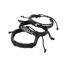 Multi-Pack Skull Sword Cord Cuff Bracelets - 3 Pack at Spencer's