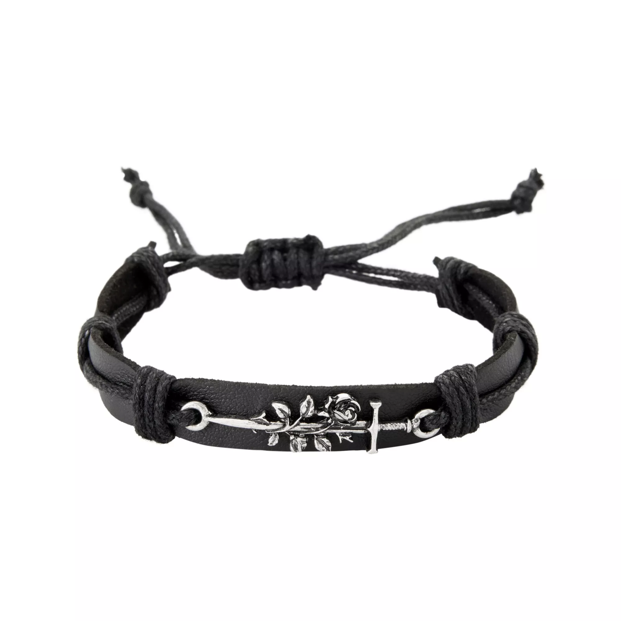 Multi-Pack Skull Sword Cord Cuff Bracelets - 3 Pack