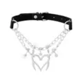 Spike Heart Barbell 2-Row Chain Choker Necklace at Spencer's