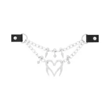 Spike Heart Barbell 2-Row Chain Choker Necklace at Spencer's