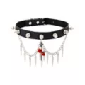 Rose Sword Spike Draped Chain Choker Necklace at Spencer's