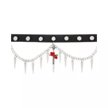 Rose Sword Spike Draped Chain Choker Necklace at Spencer's