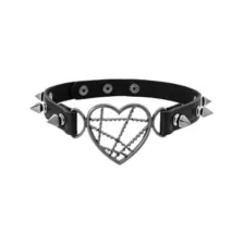 Black Wire Heart O-Ring Choker Necklace at Spencer's