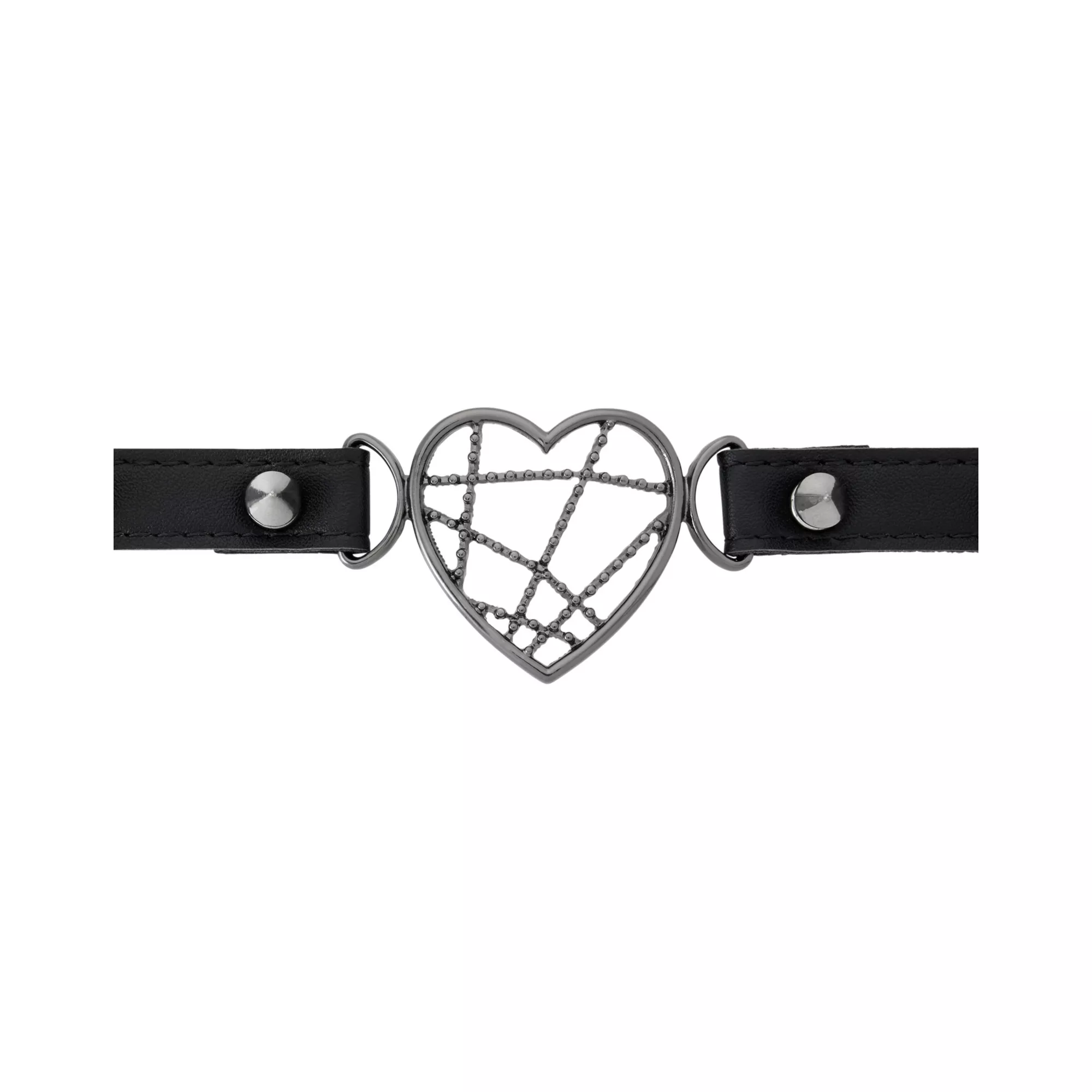 Black Wire Heart O-Ring Choker Necklace