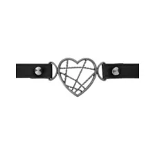 Black Wire Heart O-Ring Choker Necklace at Spencer's