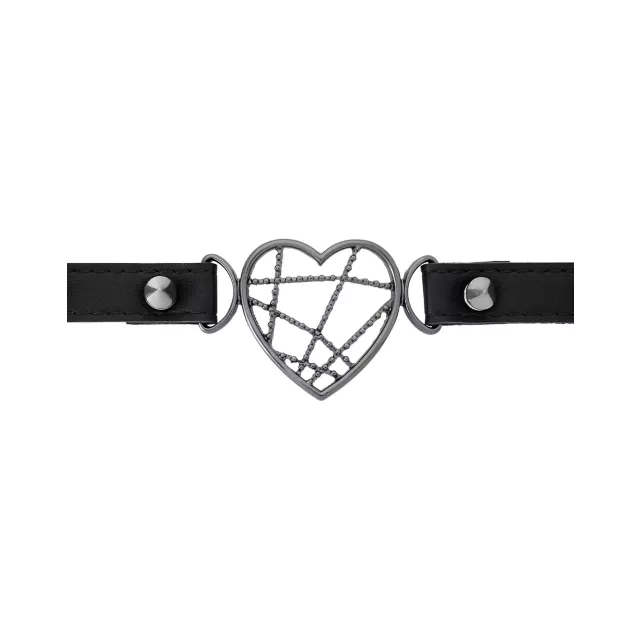 Black Wire Heart O-Ring Choker Necklace at Spencer's
