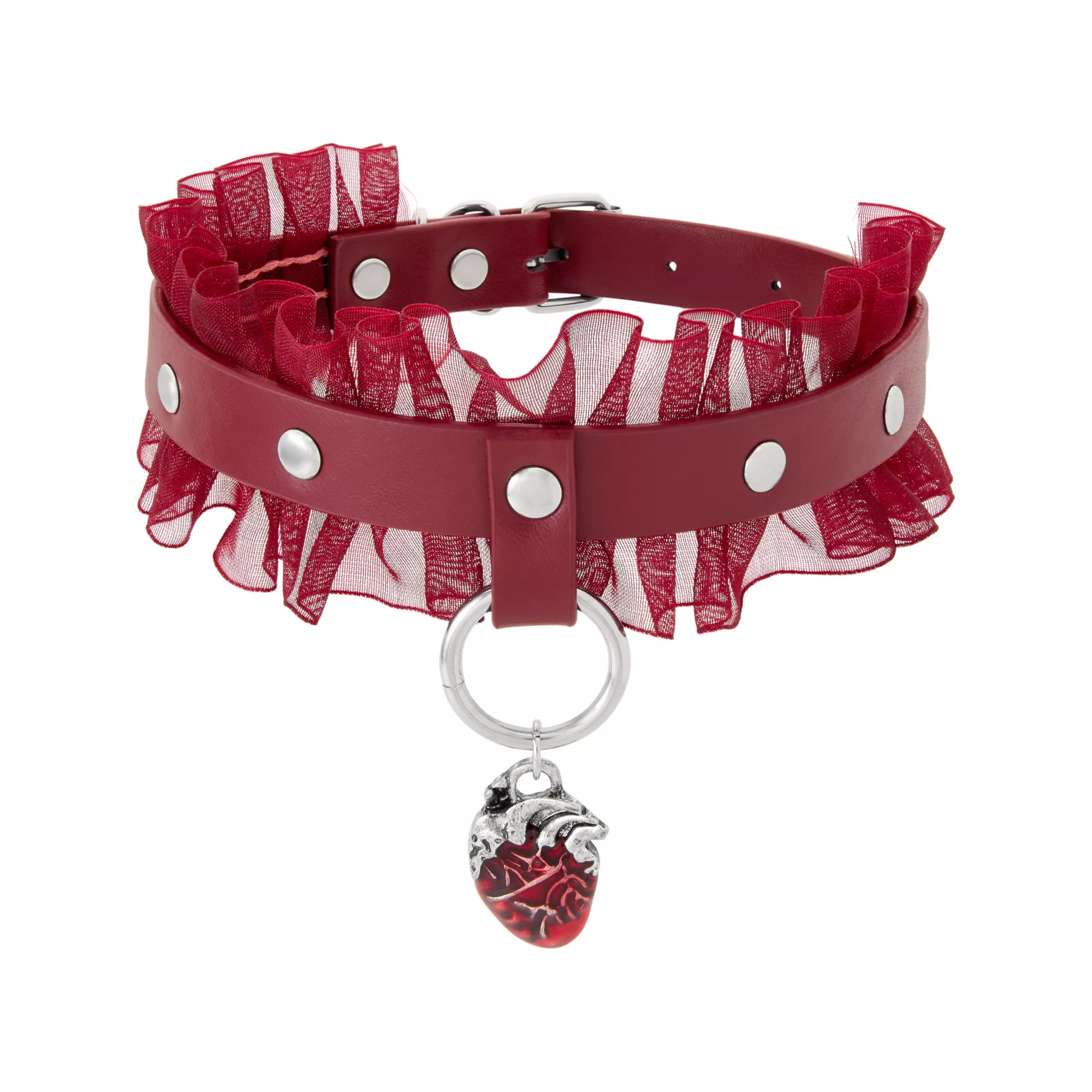 Lace Anatomical Heart Choker Necklace