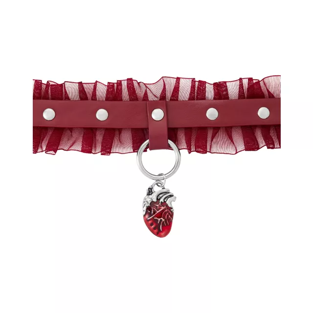 Lace Anatomical Heart Choker Necklace at Spencer's