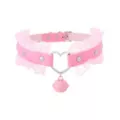 Pink Heart Charm Lace Choker Necklace at Spencer's