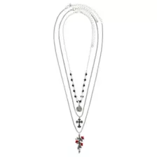 Multi-Pack Rose Sword and Cross Chain Necklaces - 3 Pack at Spencer's