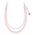 Strawberry Heart Pink and Silver-Tone 2-Row Wallet Chain at Spencer's