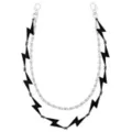 Lightning Bolt Black and Silver-Tone 2-Row Wallet Chain at Spencer's