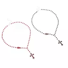 Black and Red Gothic Cross Rosary Best Friend Necklace Set at Spencer's