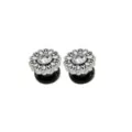 CZ Silver-Tone Titanium Flower Screw Fit Plugs at Spencer's