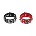 Black and Red Spiked Skull Cuff Bracelets - 2 Pack at Spencer's