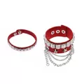 Red and Silver-Tone Star Studded Drop Chain Cuff Bracelets - 2 Pack at Spencer's