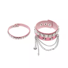 Pink and Silver-Tone Studded Star Chain Cuff Bracelets - 2 Pack at Spencer's