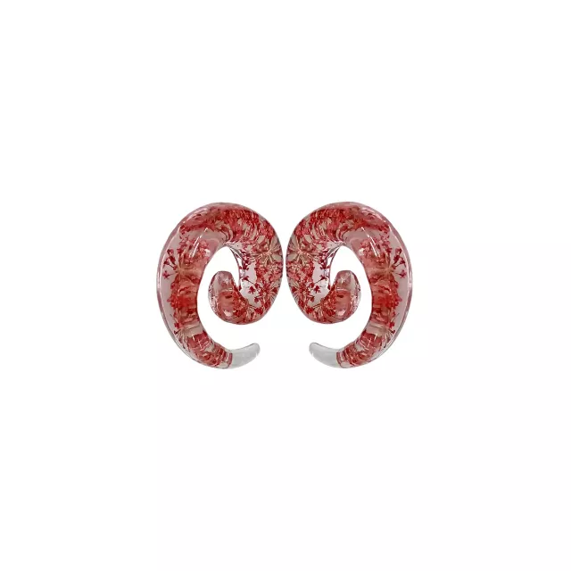 Red Dried Flower Clear Acrylic Spirals at Spencer's