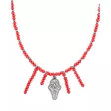 Ghost Face Red Beaded Choker Necklace at Spencer's