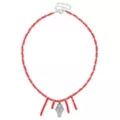 Ghost Face Red Beaded Choker Necklace at Spencer's