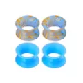 Multi-Pack Blue and Orange Silicone Splatter Tunnels - 2 Pair at Spencer's